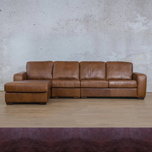 Stanford Leather Modular Sofa Chaise - LHF Leather Sectional Leather Gallery Royal Coffee 