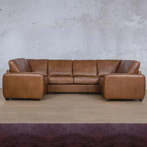 Stanford Leather U-Sofa Leather Sectional Leather Gallery Royal Coffee 