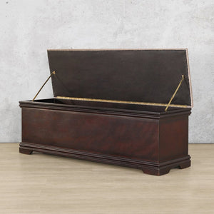 Open Top of the Diana Wooden Kist | Blanket Storage Box | Kist | Leather Gallery 