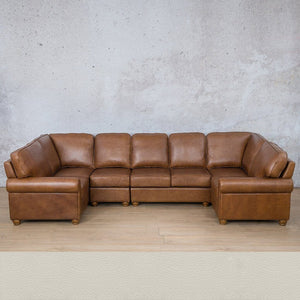 Salisbury Leather Modular U-Sofa Sectional Leather Sectional Leather Gallery Urban White 