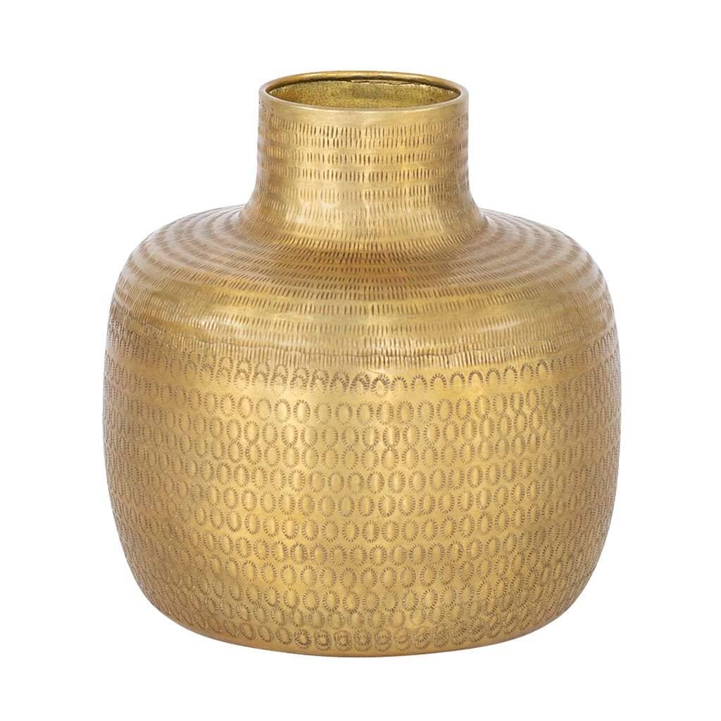 Voyager Carved Vase Vase Leather Gallery Gold 30 x 30 cm 