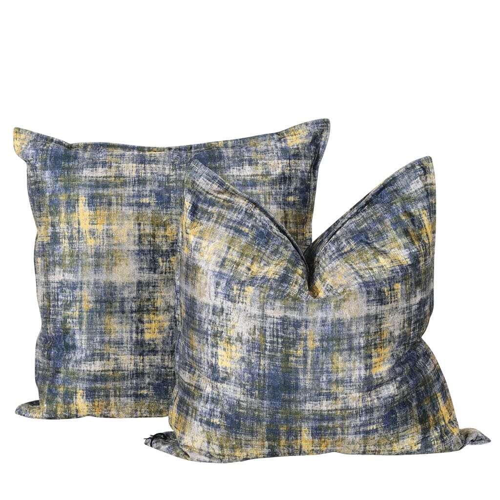 Abstract Blue/Yellow Cushion Cushion Leather Gallery
