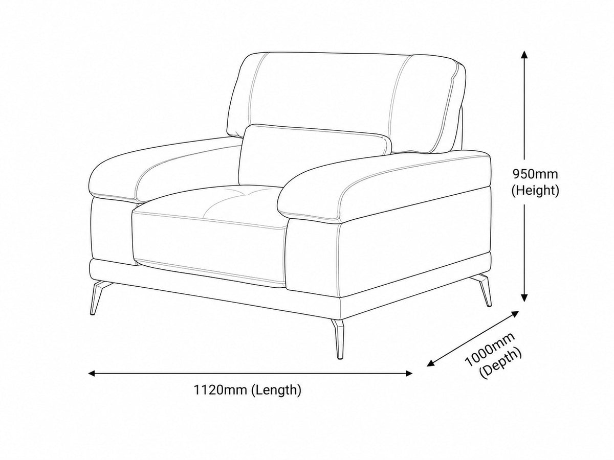 Adaline 1 Seater Leather Couch