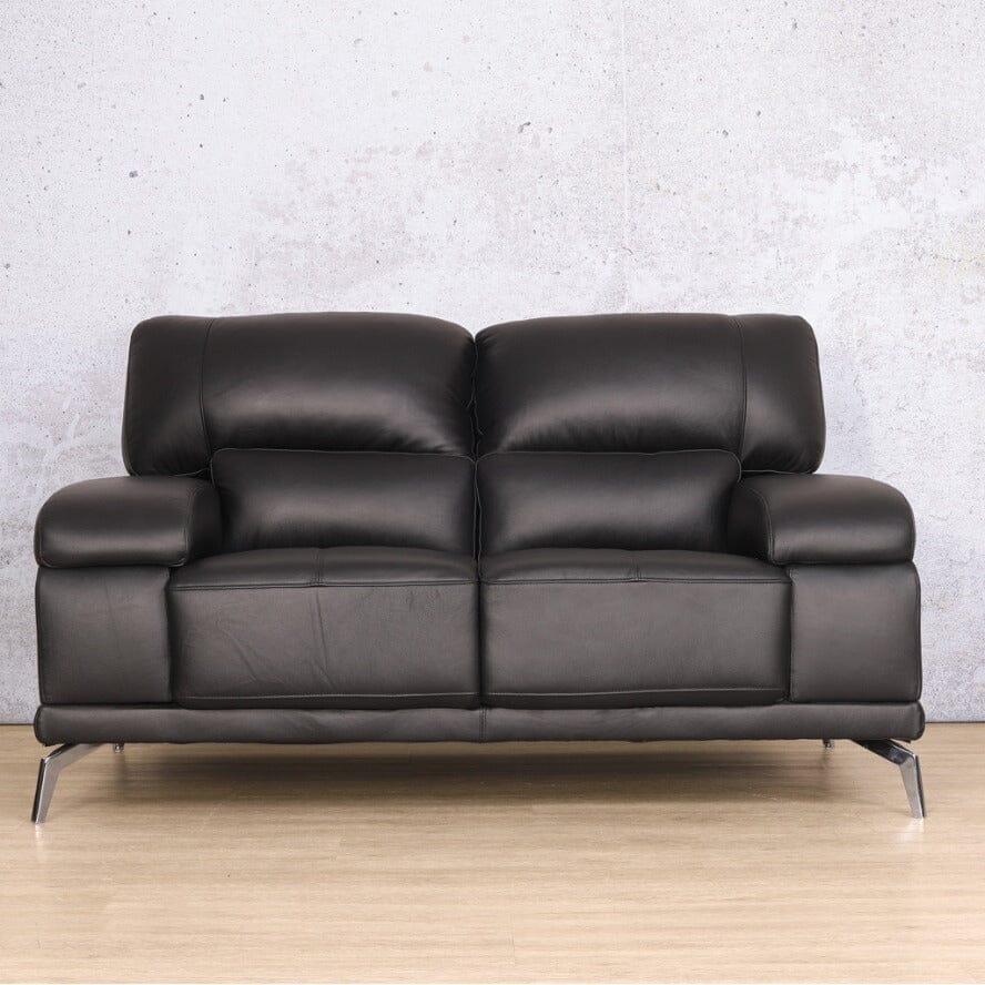 Adaline 2 Seater Leather Sofa Leather Sofa Leather Gallery Luxe Black