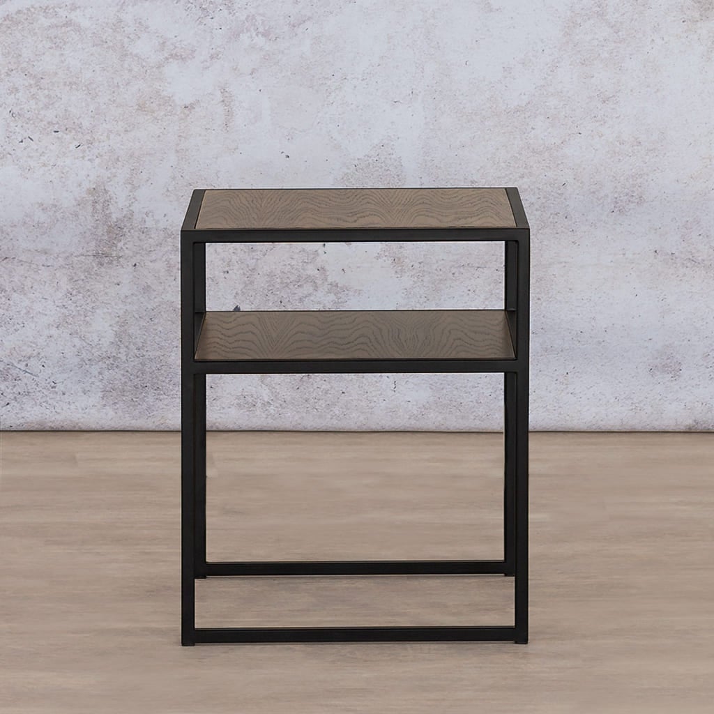 Back view of the Addison Bedside Pedestal - Antique Dark Oak Bedside Table | Bedroom Pedestals | Bedside Pedestals For Sale | Side Tables For Sale | pedestals for sale | modern bedside pedestals | Pedestal Range at Leather Gallery Furniture Stores