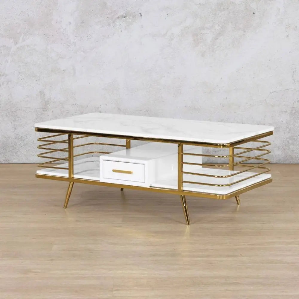 Alba Coffee Table in Gold - Stainless Steel Gold - Coffee Table