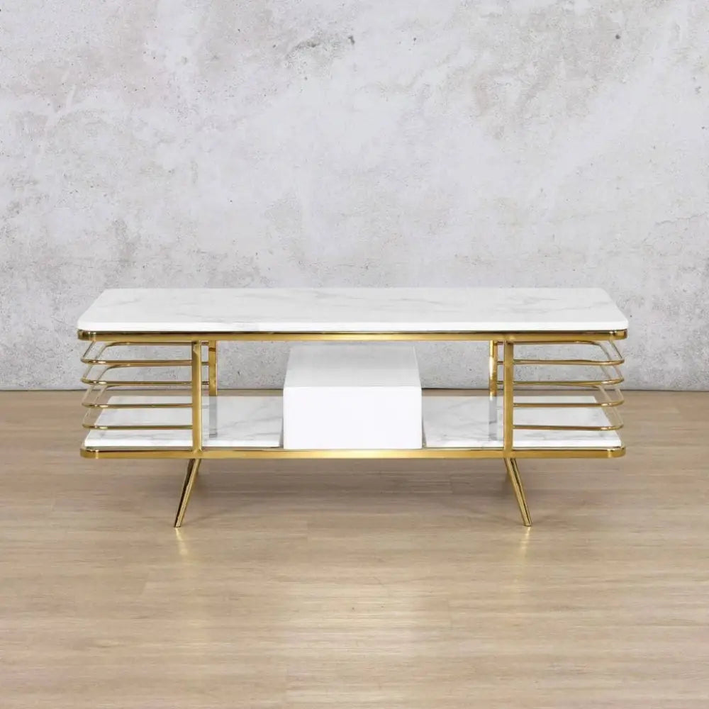 Alba Coffee Table in Gold - Stainless Steel Gold - Coffee Table