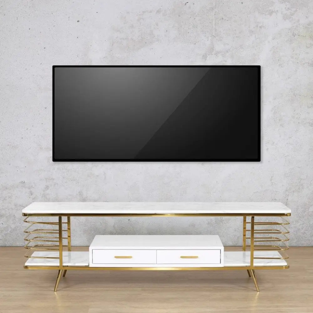 Alba Modern TV Unit - Gold - Stainless Steel Gold - Coffee Table