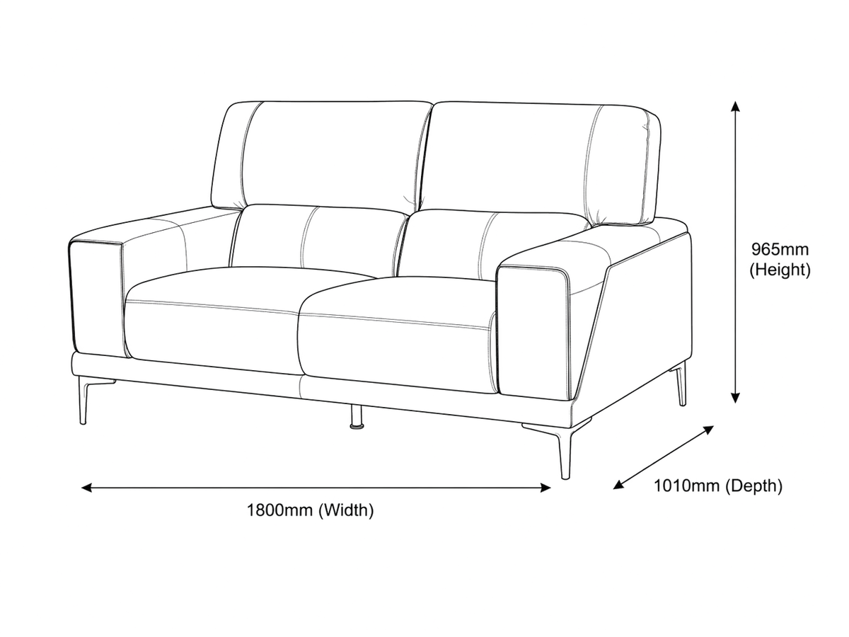 Atlanta 2 Seater Leather Couch