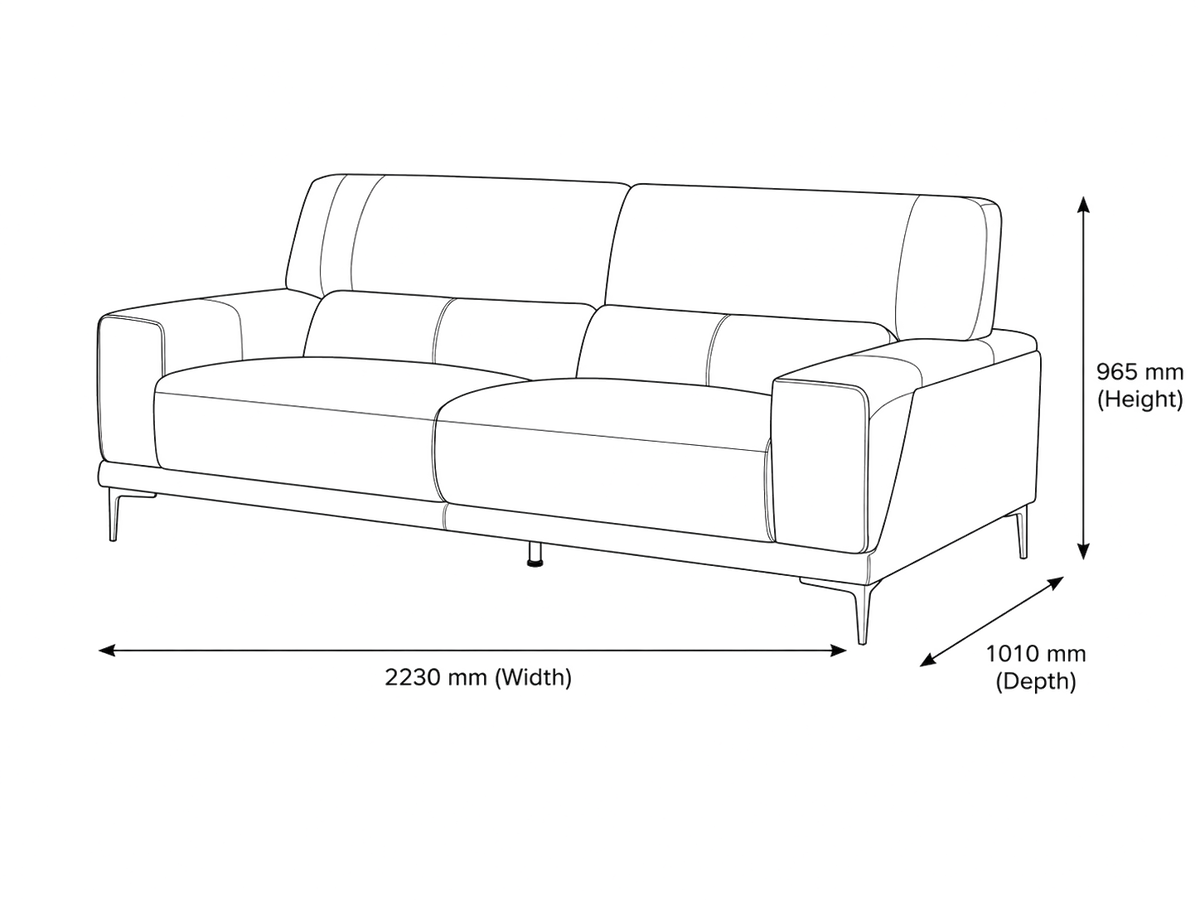 Atlanta 3 Seater Leather Couch