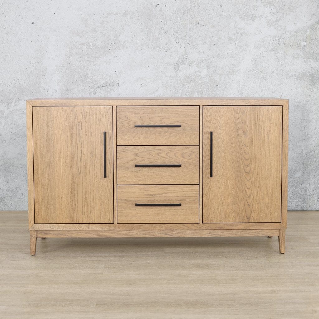 Aubrey Sideboard 1500 Side Board Leather Gallery Antique Natural Oak 1500 mm