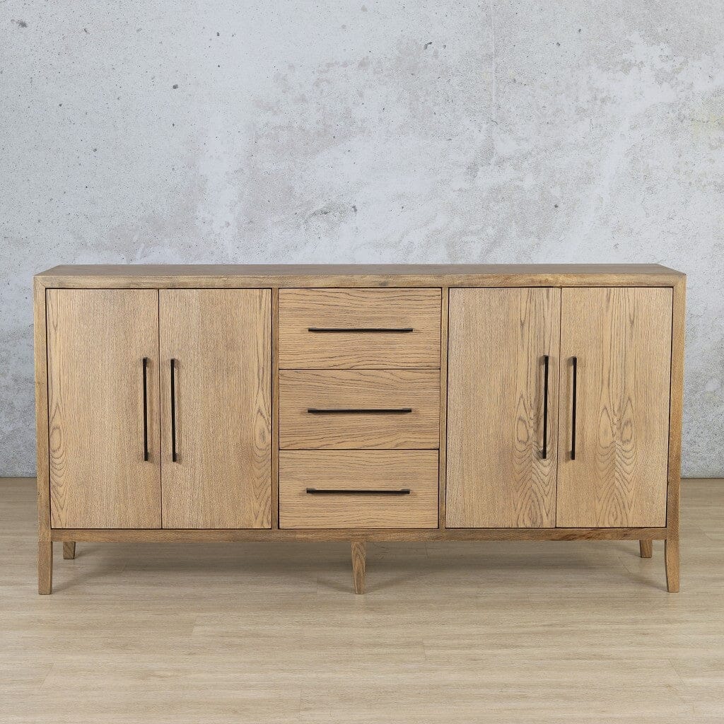 Aubrey Sideboard 1800 Side Board Leather Gallery Antique Natural Oak 1800 mm