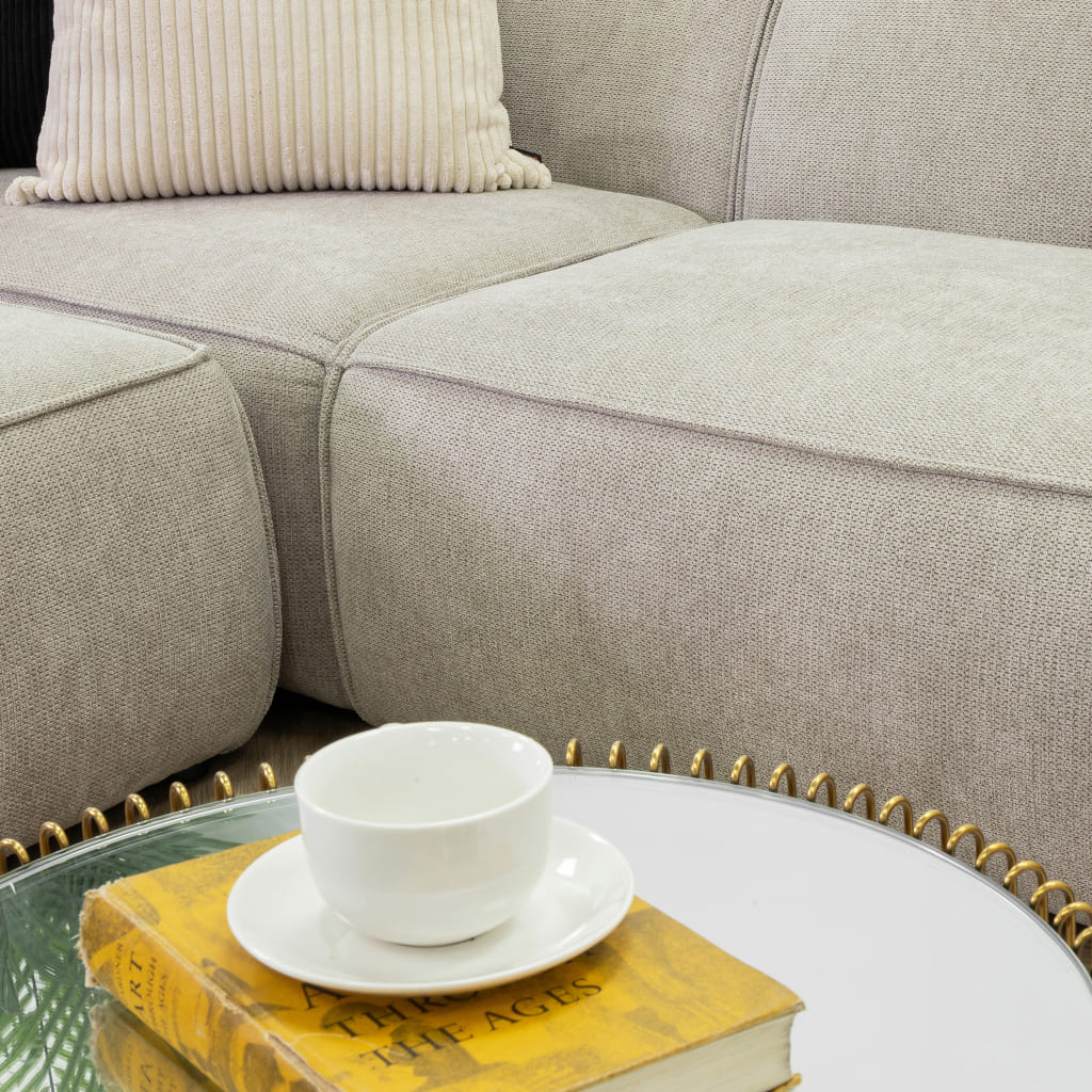 Discover Fabric Couch, 4 Seater L Sectional Couch - Belle Beige