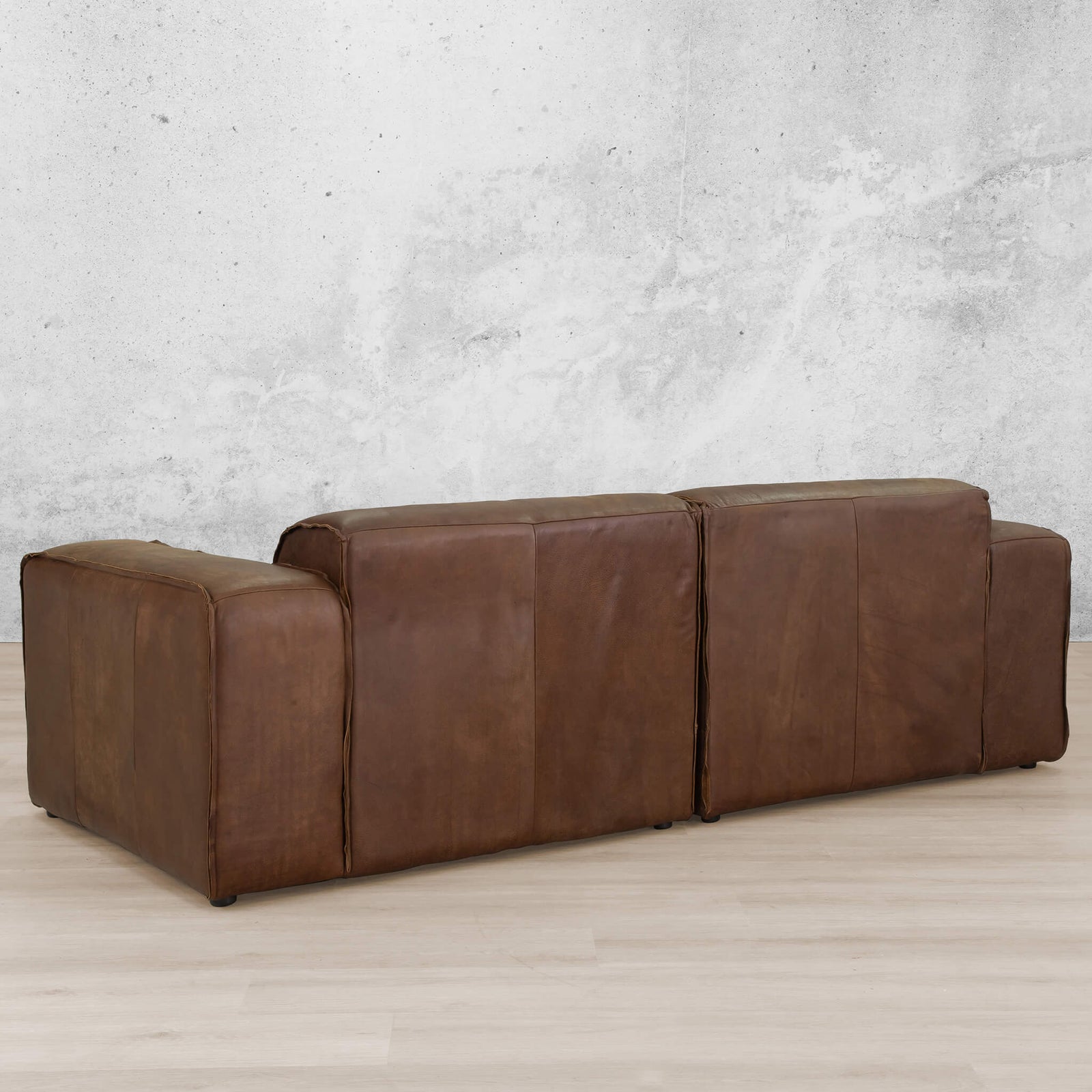 Austin 3 Seater Leather Couch Woodlands Spice