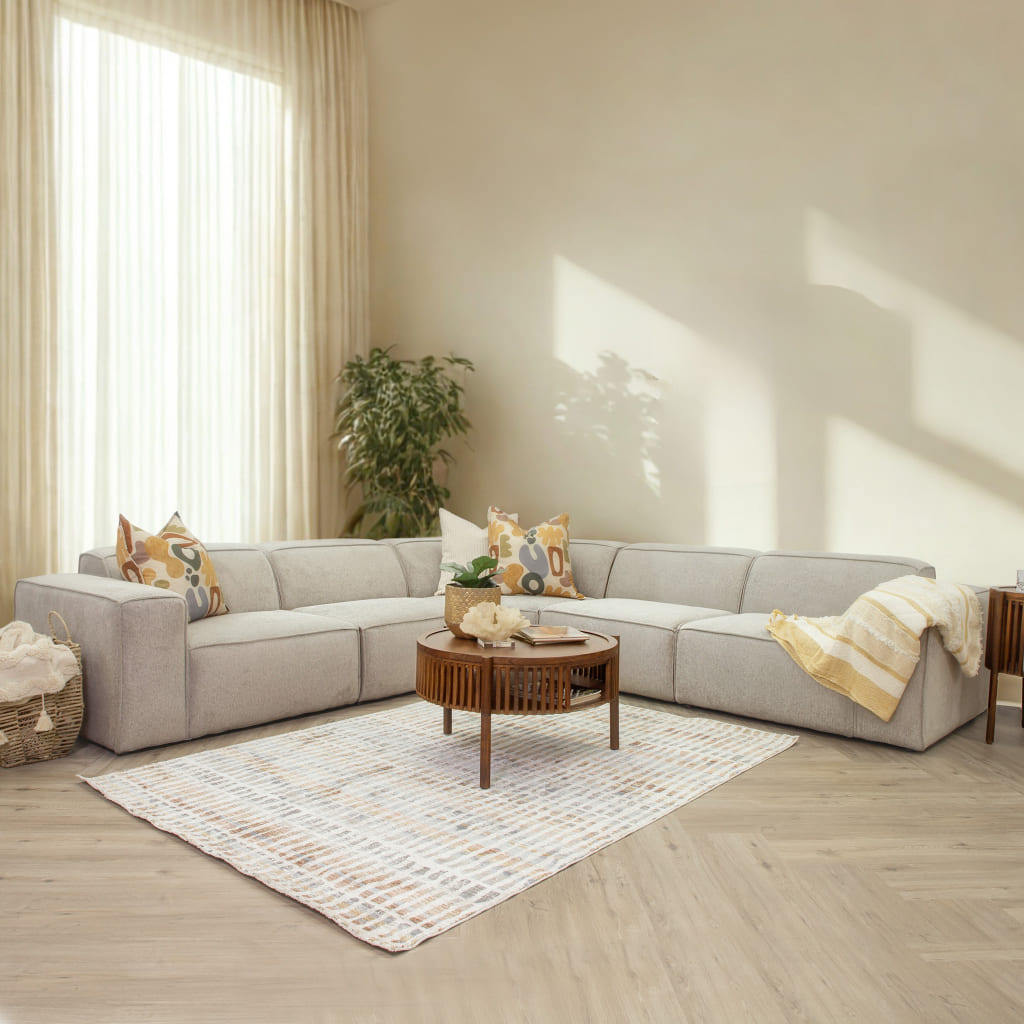 Discover Fabric Couches, Austin L Sectional 4 seater Grey