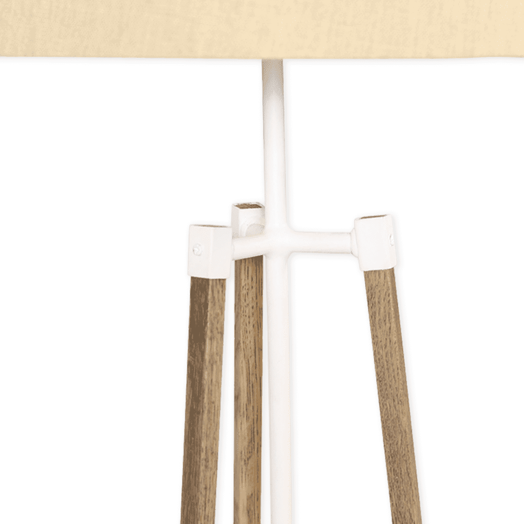 Avery Side Lamp (Sand Shade + Wood & White Metal Body) Side Lamp Leather Gallery