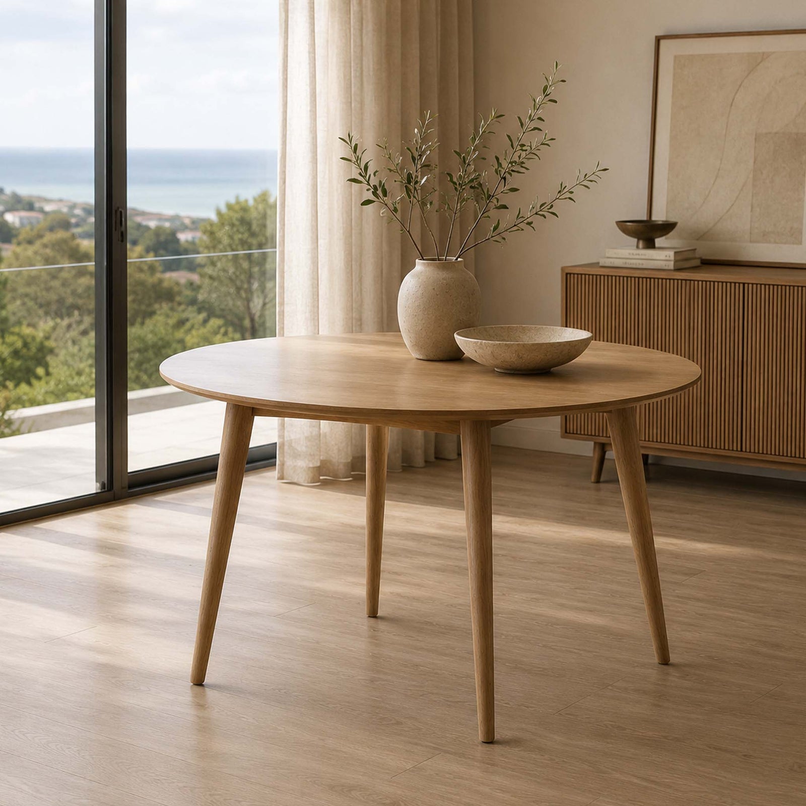 Beckett Dining Table | Leather Gallery | Natural