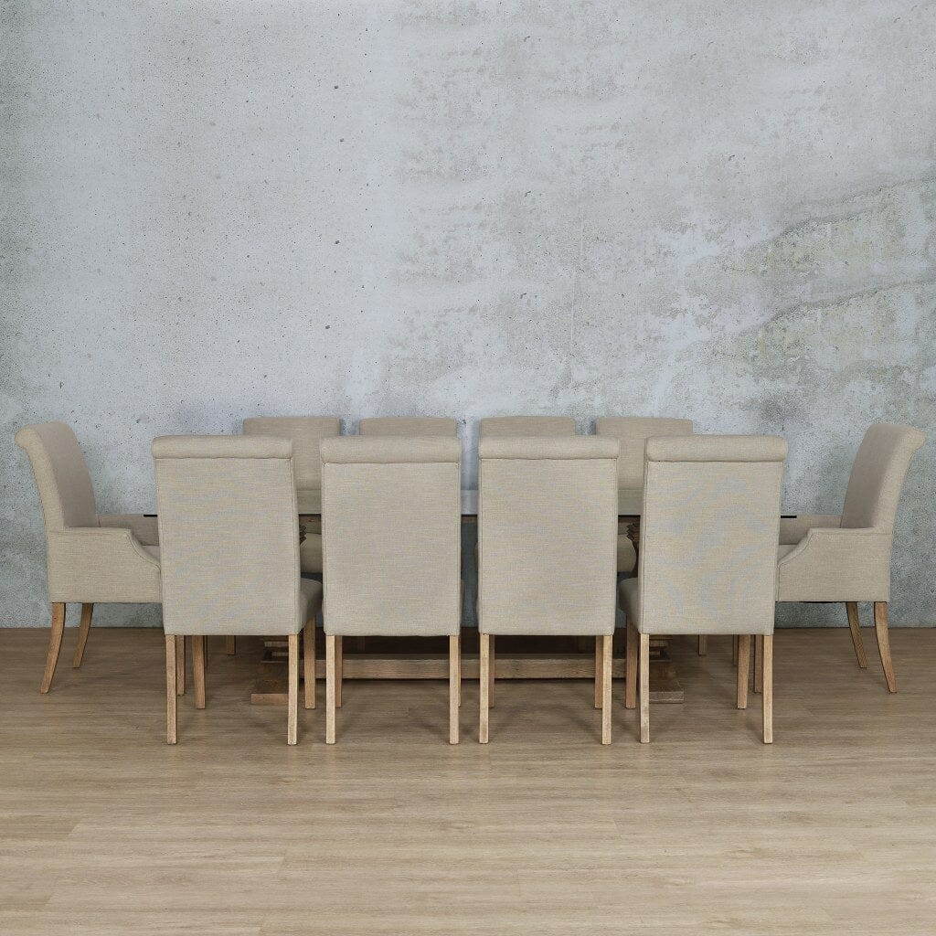 Belmont Glass Top & Baron 10 Seater Dining Set Dining room set Leather Gallery Antique Natural Oak