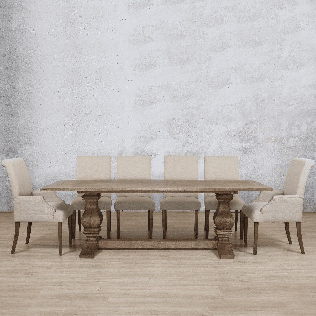 Belmont Wood Top & Baron 10 Seater Dining Set Dining room set Leather Gallery Antique Dark Oak