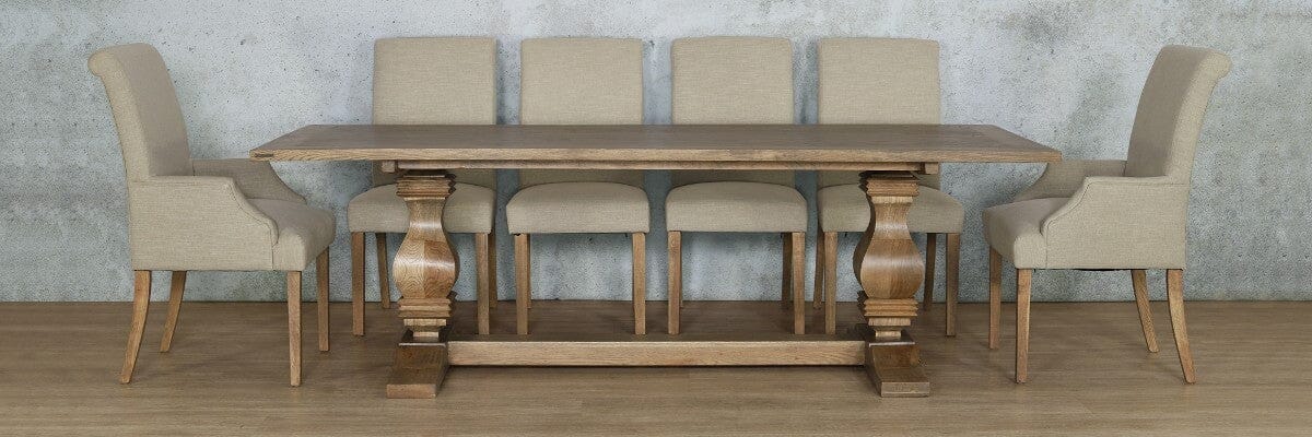 Belmont Wood Top & Baron 10 Seater Dining Set Dining room set Leather Gallery