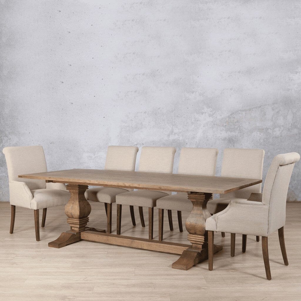 Belmont Wood Top & Baron 10 Seater Dining Set Dining room set Leather Gallery Antique Dark Oak