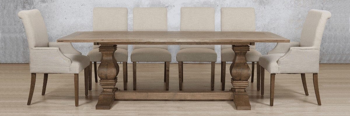Belmont Wood Top & Baron 10 Seater Dining Set Dining room set Leather Gallery