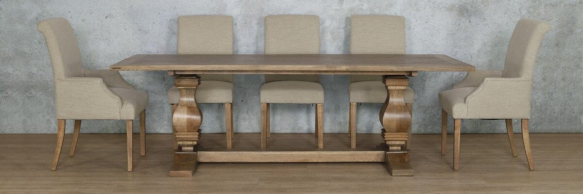 Belmont Wood Top & Baron 8 Seater Dining Set Dining room set Leather Gallery