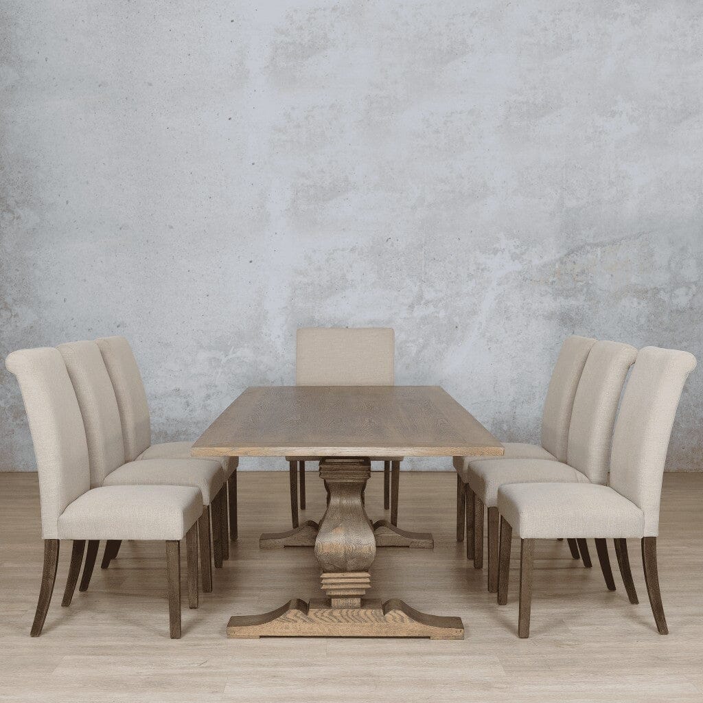 Belmont Wood Top & Baron 8 Seater Dining Set Dining room set Leather Gallery Antique Dark oak