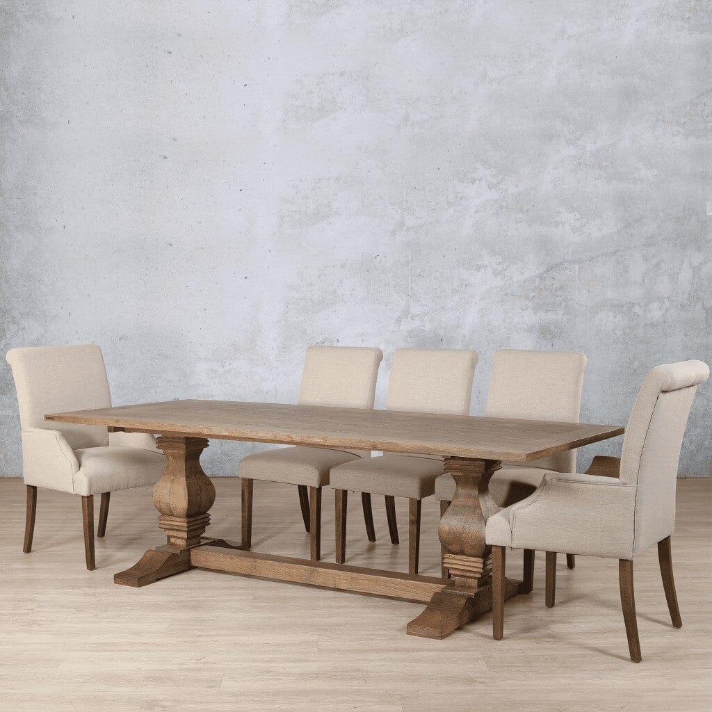 Belmont Wood Top & Baron 8 Seater Dining Set Dining room set Leather Gallery Antique Dark oak