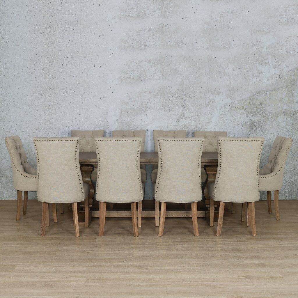 Belmont Wood Top & Duchess 10 Seater Dining Set Dining room set Leather Gallery