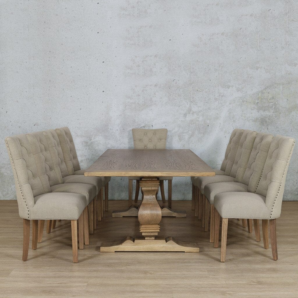 Belmont Wood Top & Duchess 10 Seater Dining Set Dining room set Leather Gallery