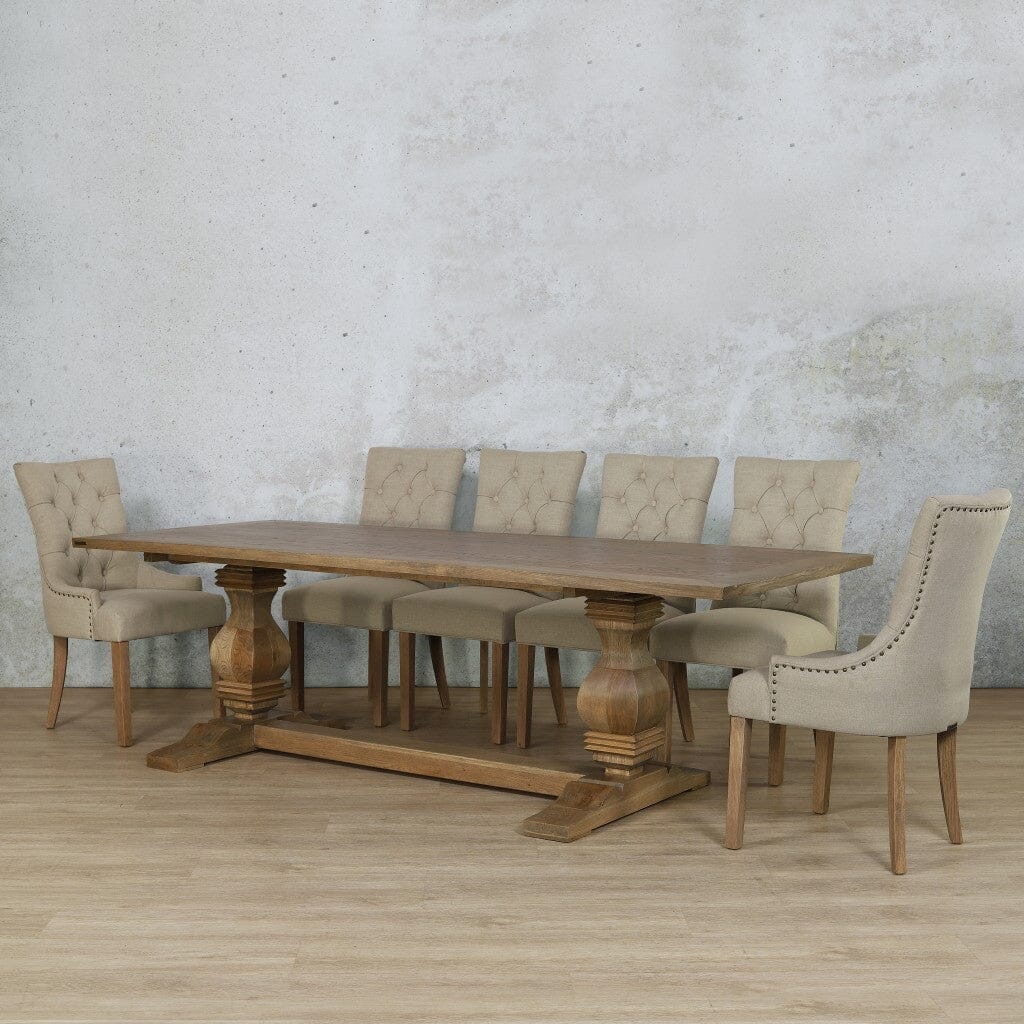 Belmont Wood Top & Duchess 10 Seater Dining Set Dining room set Leather Gallery