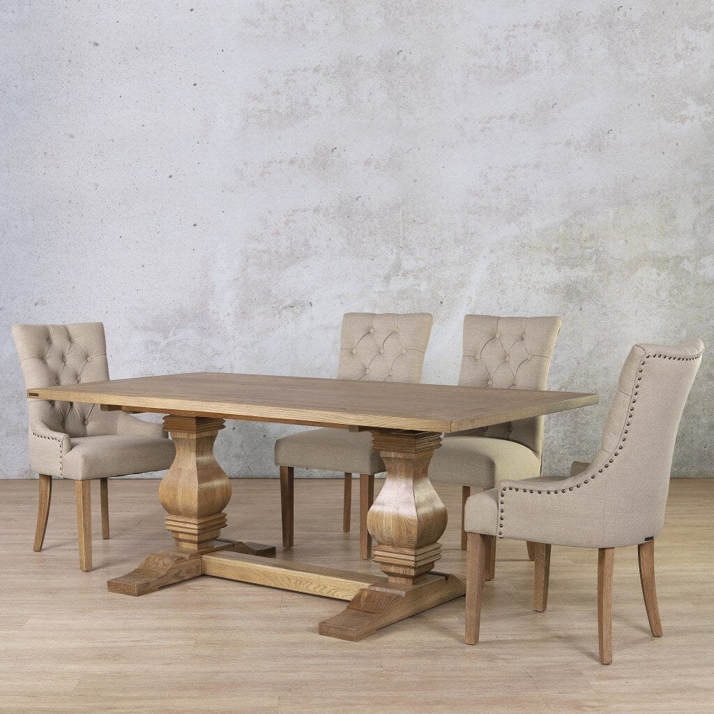 Belmont Wood Top & Duchess 6 Seater Dining Set Dining room set Leather Gallery
