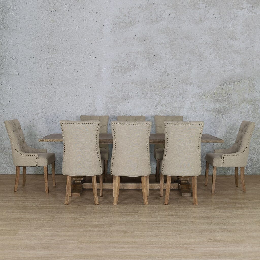 Belmont Wood Top & Duchess 8 Seater Dining Set Dining room set Leather Gallery