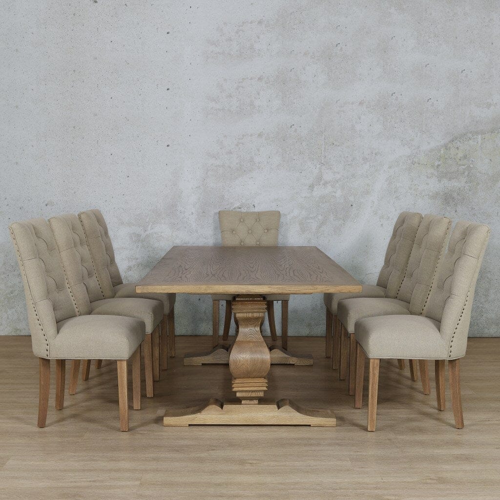 Belmont Wood Top & Duchess 8 Seater Dining Set Dining room set Leather Gallery