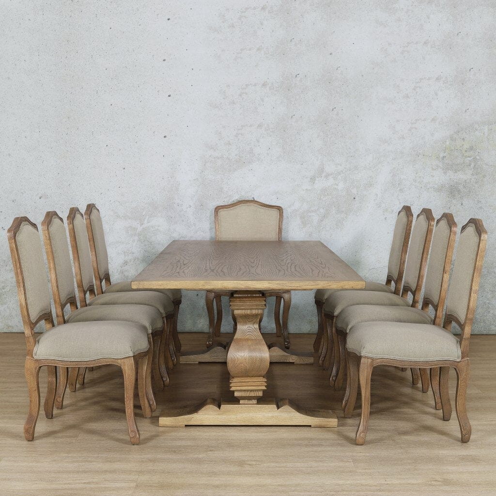 Belmont Wood Top & Duke 10 Seater Dining Set Dining room set Leather Gallery