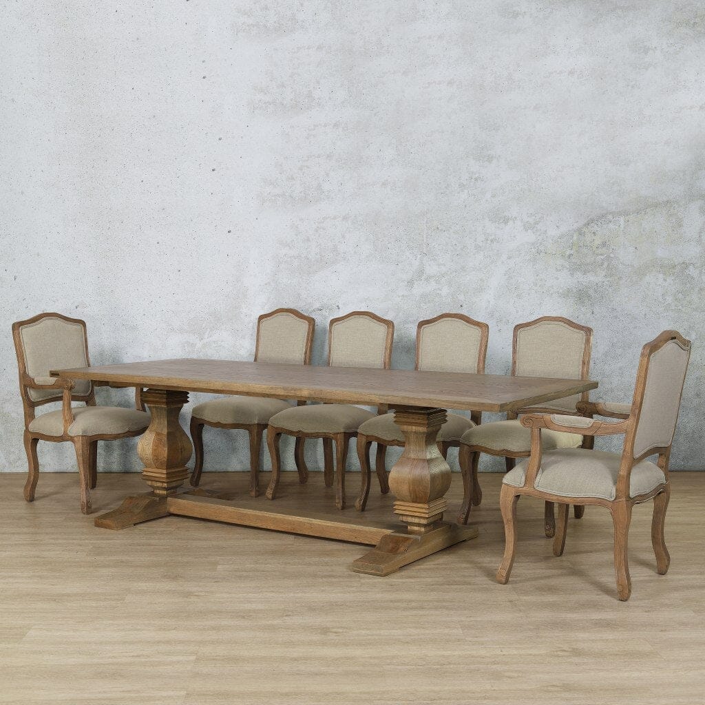 Belmont Wood Top & Duke 10 Seater Dining Set Dining room set Leather Gallery