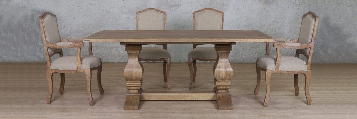Belmont Wood Top & Duke 6 Seater Dining Set Dining room set Leather Gallery