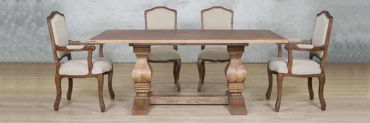 Belmont Wood Top & Duke 6 Seater Dining Set Dining room set Leather Gallery