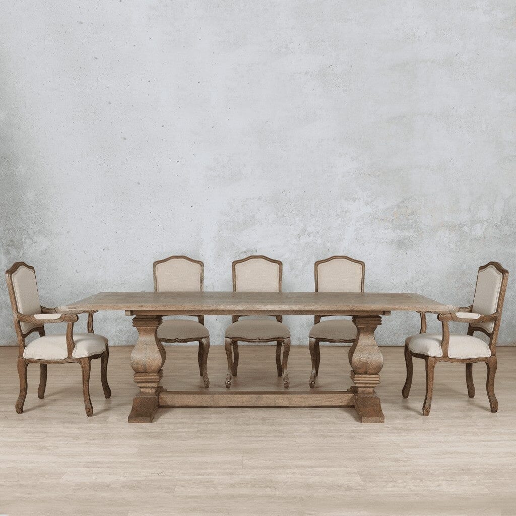 Belmont Wood Top & Duke 8 Seater Dining Set Dining room set Leather Gallery Antique Dark Oak
