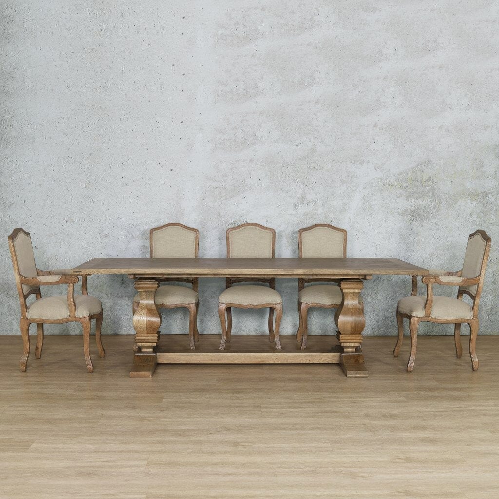 Belmont Wood Top & Duke 8 Seater Dining Set Dining room set Leather Gallery Antique Natural Oak