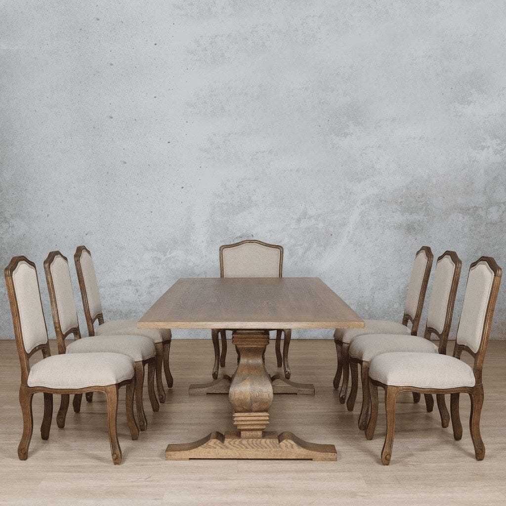 Belmont Wood Top & Duke 8 Seater Dining Set Dining room set Leather Gallery  Antique Dark Oak