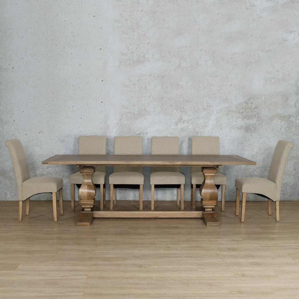 Belmont Wood Top & Windsor 10 Seater Dining Set Dining room set Leather Gallery Antique Natural Oak