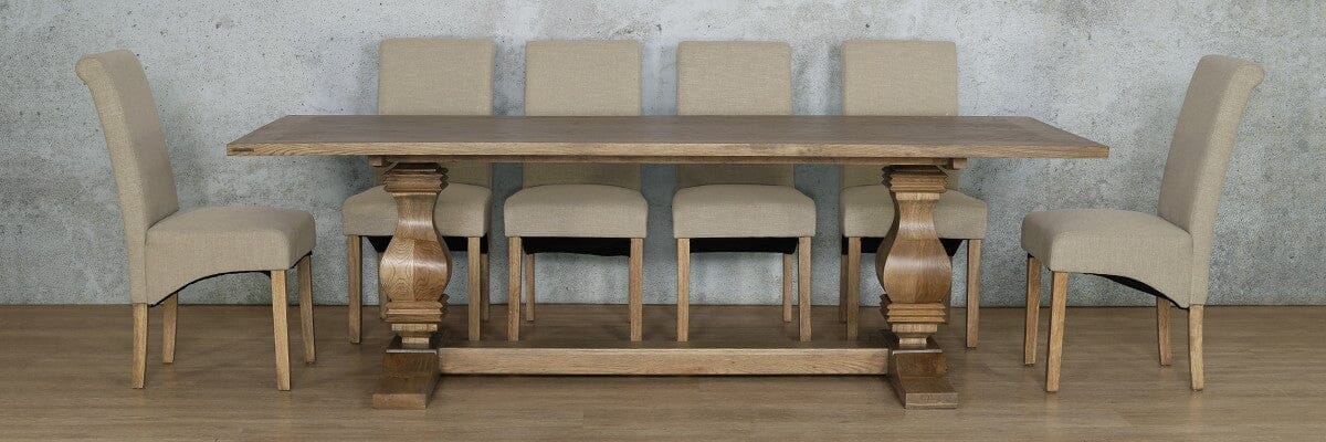 Belmont Wood Top & Windsor 10 Seater Dining Set Dining room set Leather Gallery