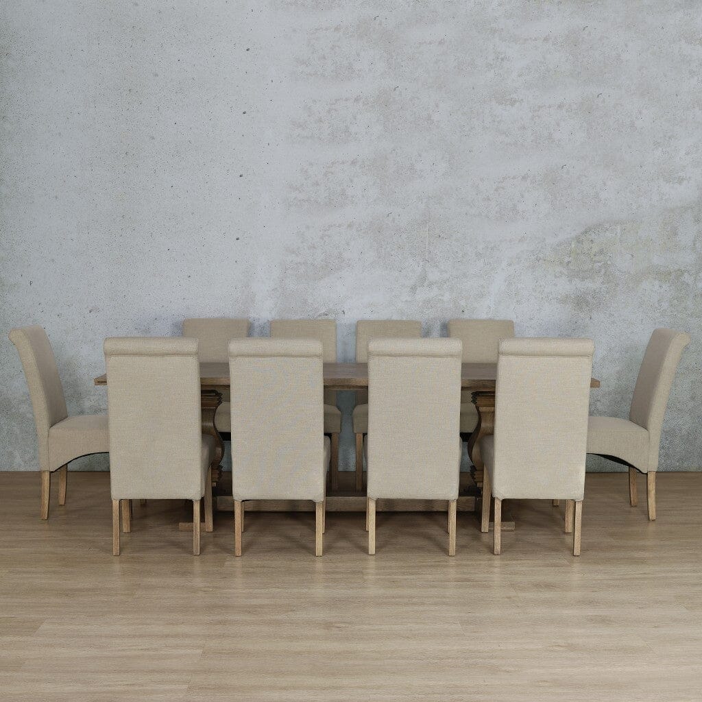 Belmont Wood Top & Windsor 10 Seater Dining Set Dining room set Leather Gallery  Antique Natural Oak