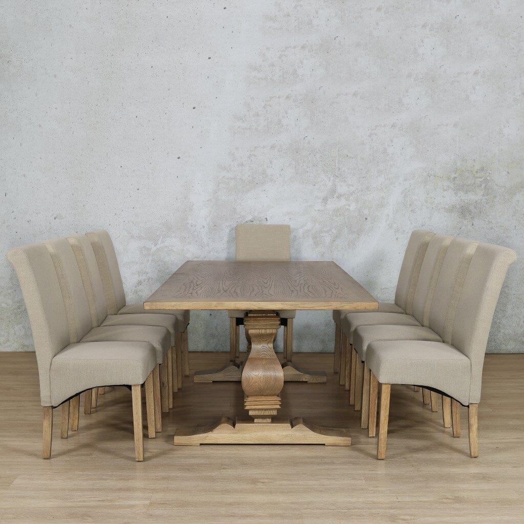Belmont Wood Top & Windsor 10 Seater Dining Set Dining room set Leather Gallery  Antique Natural Oak