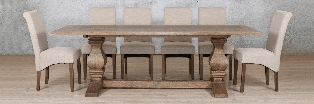 Belmont Wood Top & Windsor 10 Seater Dining Set Dining room set Leather Gallery