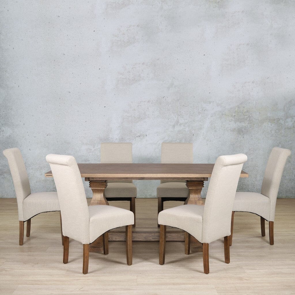 Belmont Wood Top & Windsor 6 Seater Dining Set Dining room set Leather Gallery  Antique Dark Oak