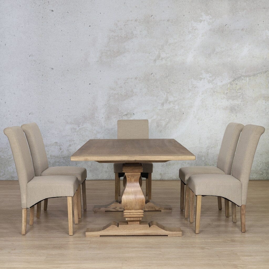 Belmont Wood Top & Windsor 6 Seater Dining Set Dining room set Leather Gallery  Antique Natural Oak