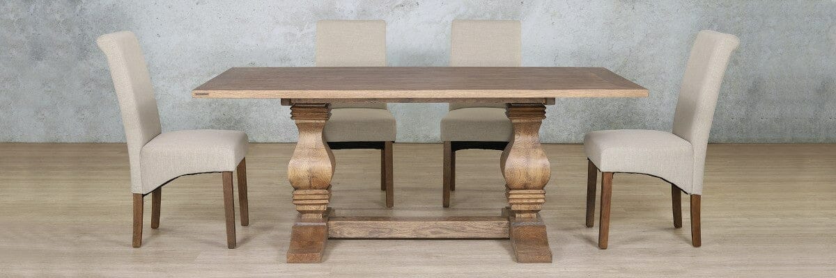 Belmont Wood Top & Windsor 6 Seater Dining Set Dining room set Leather Gallery